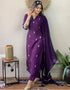 fashionable purple rayon slub trendy designer heavy viscose readymade suit collection with purple rayon slub rt8846-184454 Back View